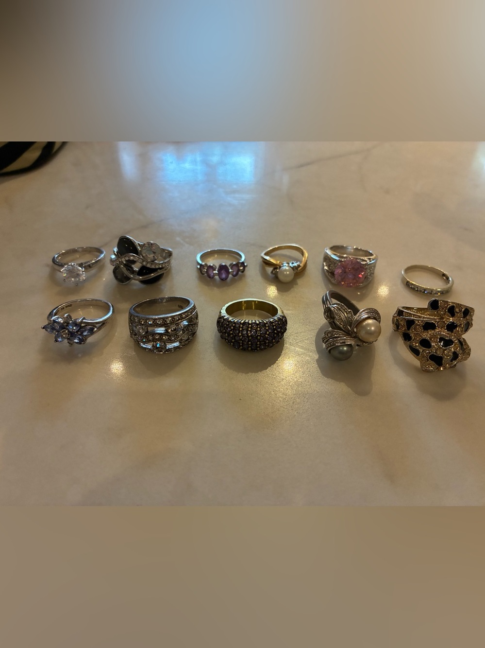 10 Gemstone and Pearl Rings - Multi-Color Collection - Picture 5 of 6